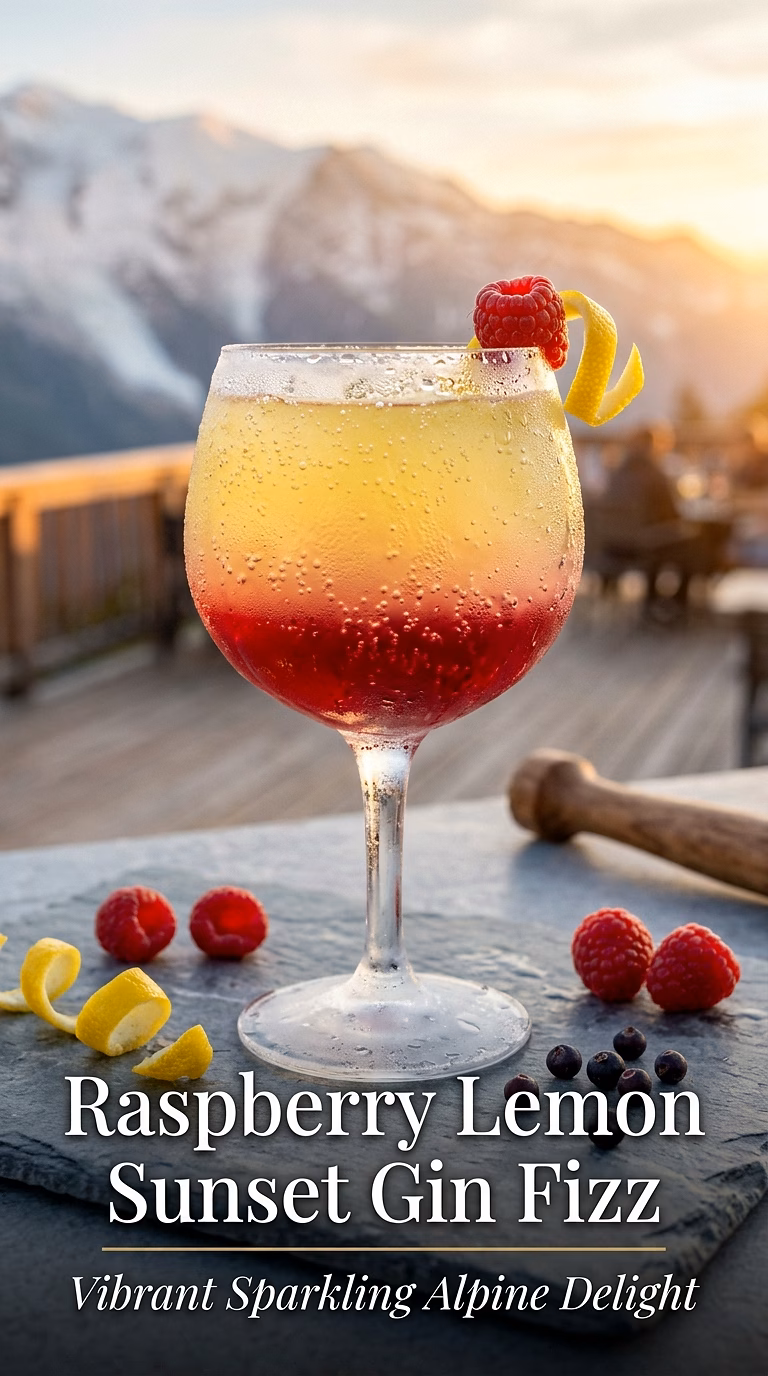 Raspberry Lemon Sunset Gin Fizz