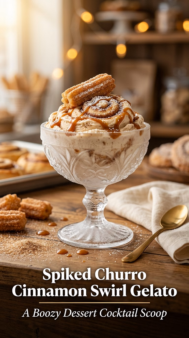 Spiked Churro Cinnamon Swirl Gelato