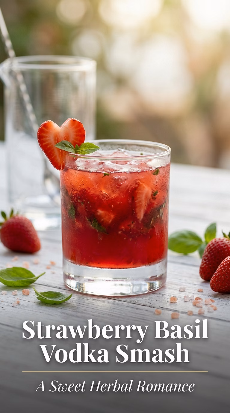 Strawberry Basil Vodka Smash