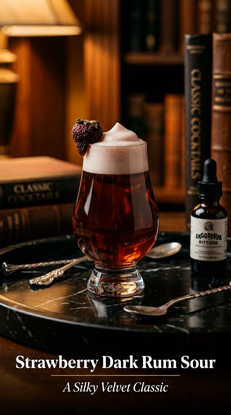 Strawberry Dark Rum Sour
