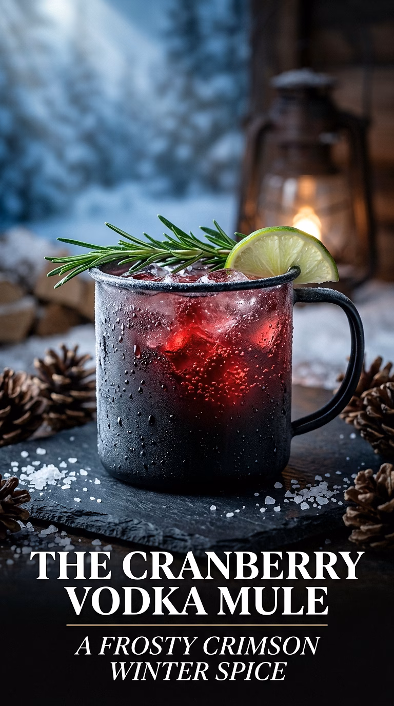 The Cranberry Vodka Mule with Rosemary
