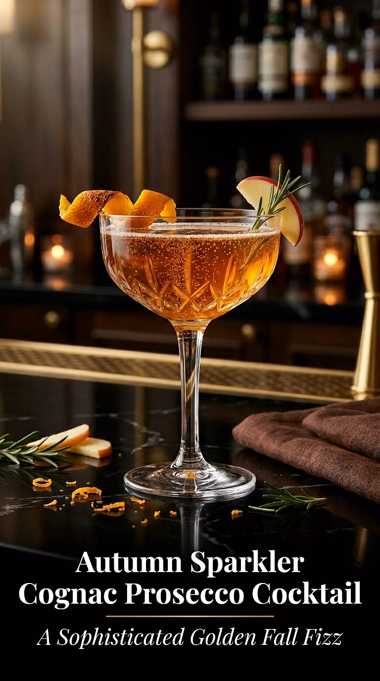 Autumn Sparkler Cognac Prosecco Cocktail
