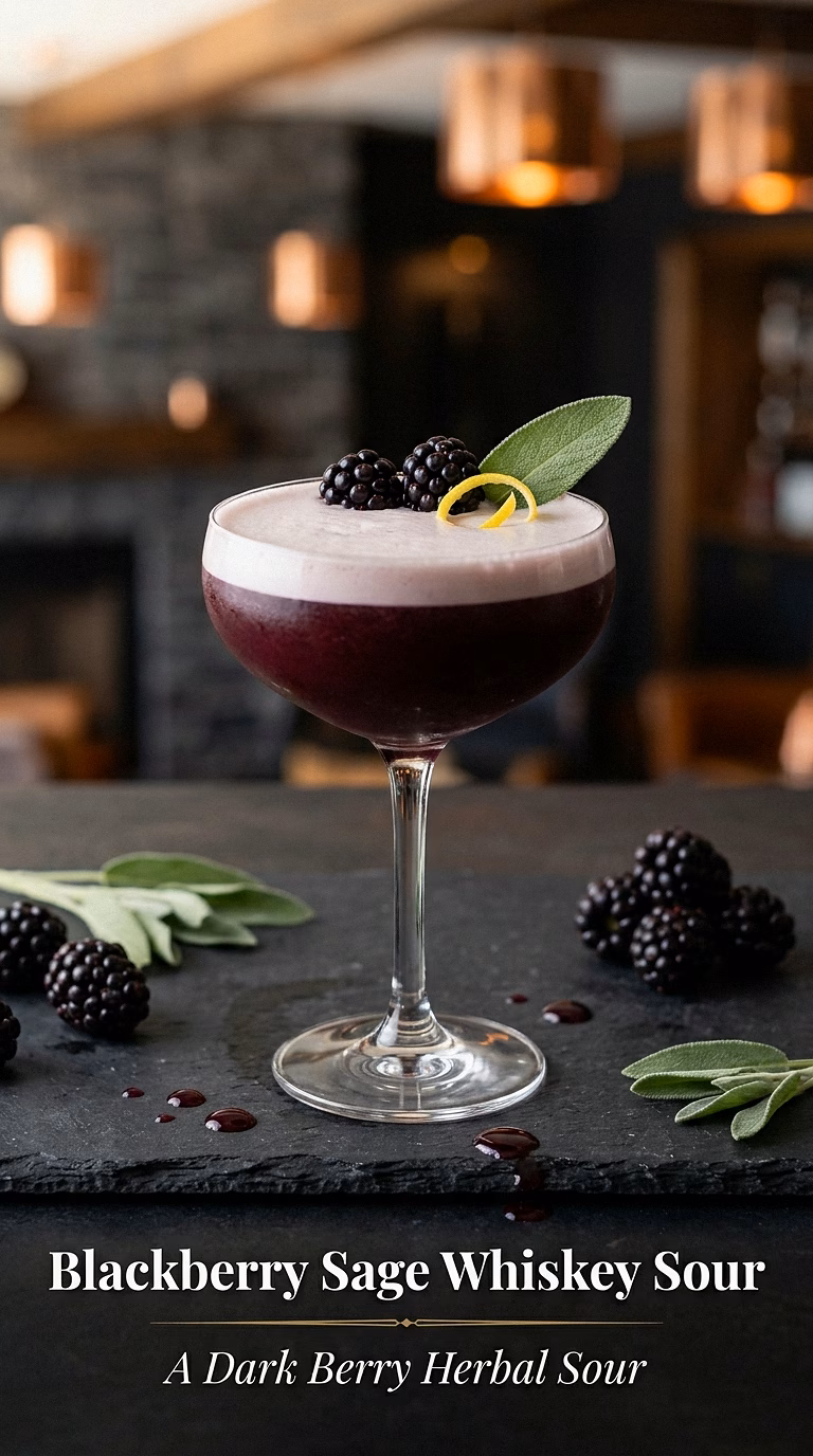 Blackberry Sage Whiskey Sour