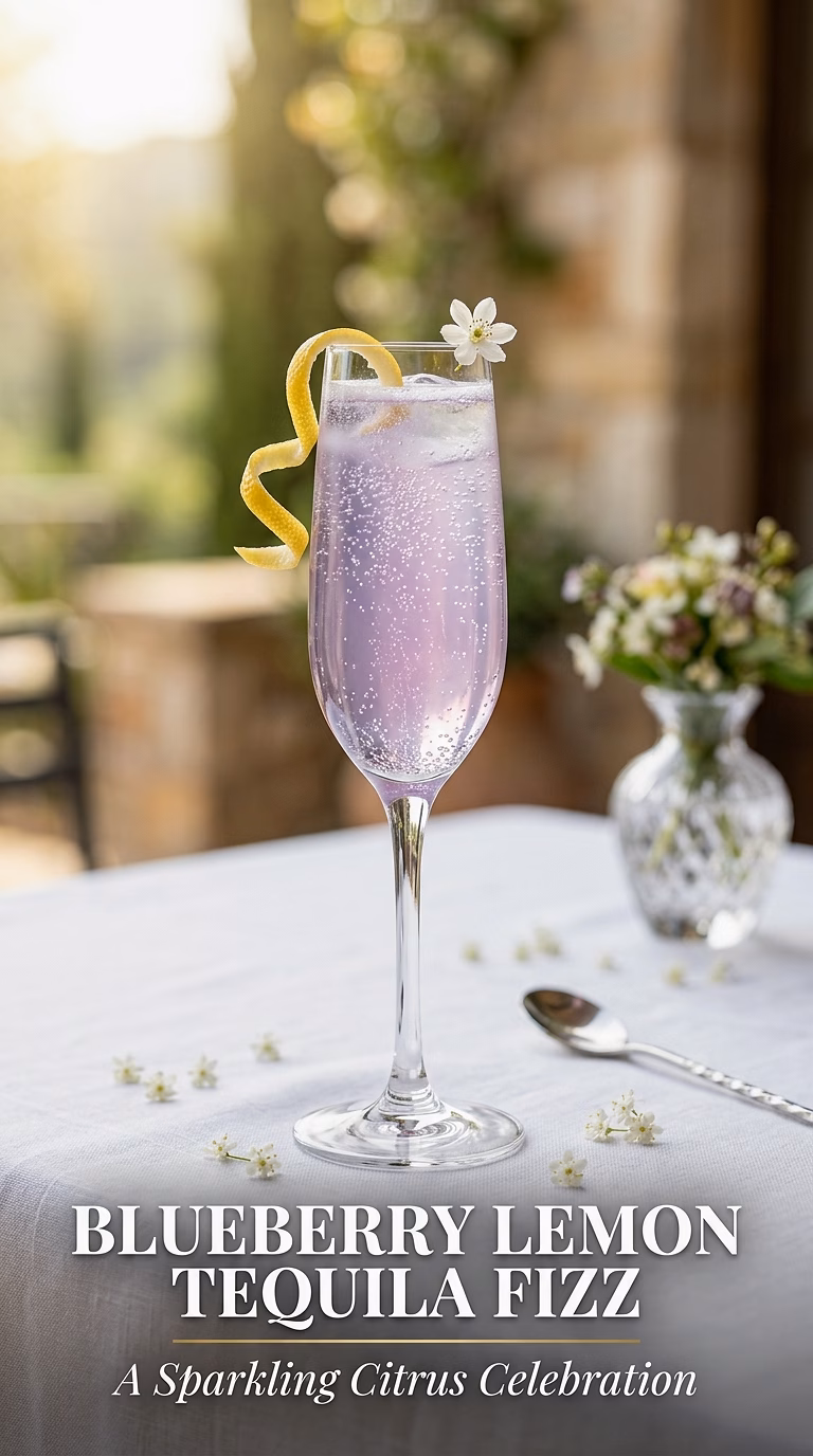 Blueberry Lemon Tequila Fizz