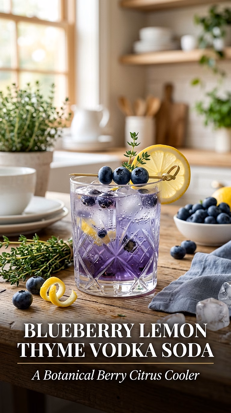 Blueberry Lemon Thyme Vodka Soda