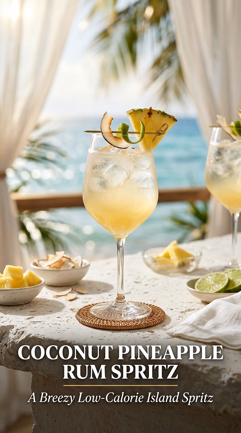 Coconut Pineapple Rum Spritz