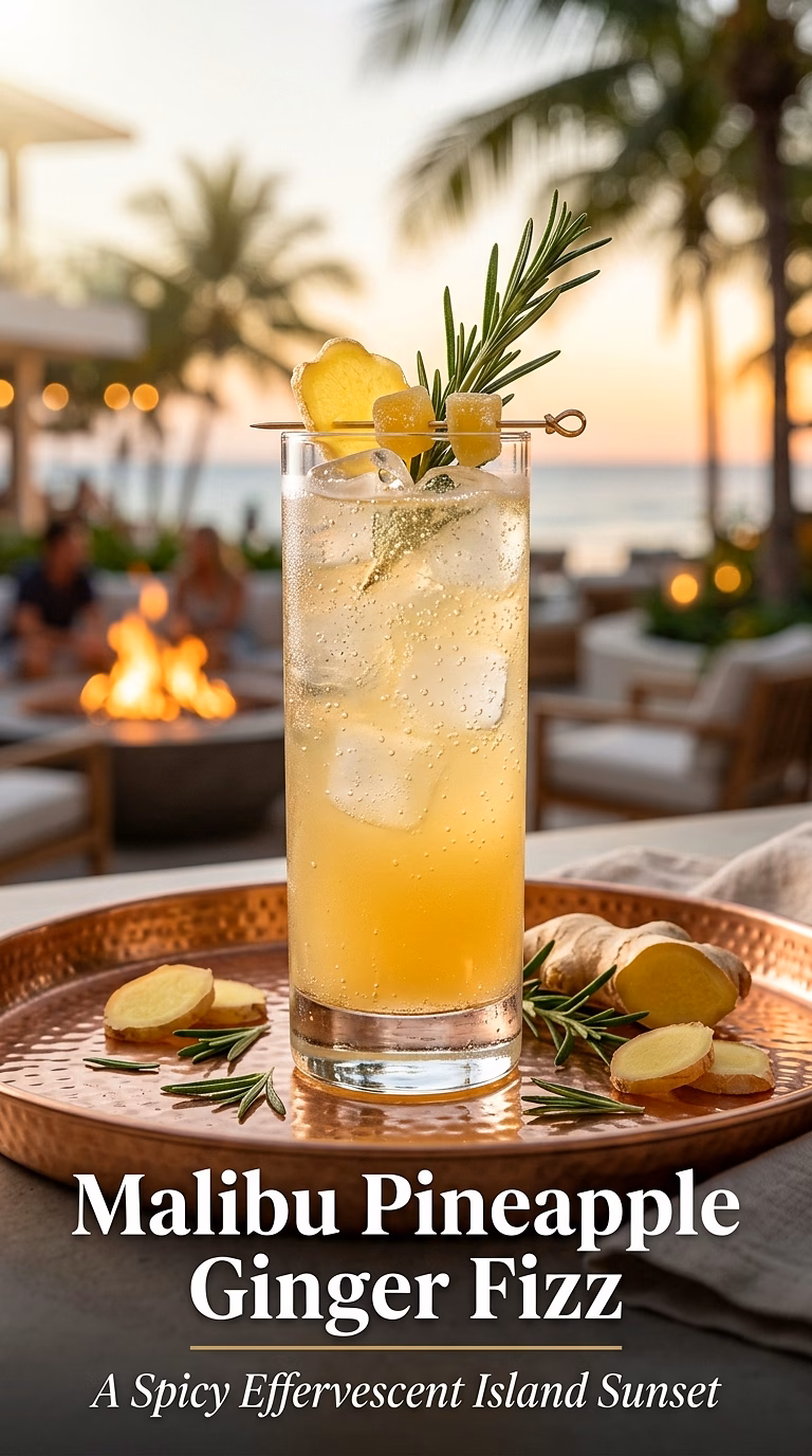 Malibu Pineapple Ginger Fizz