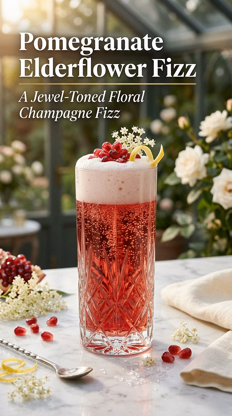Pomegranate Elderflower Fizz