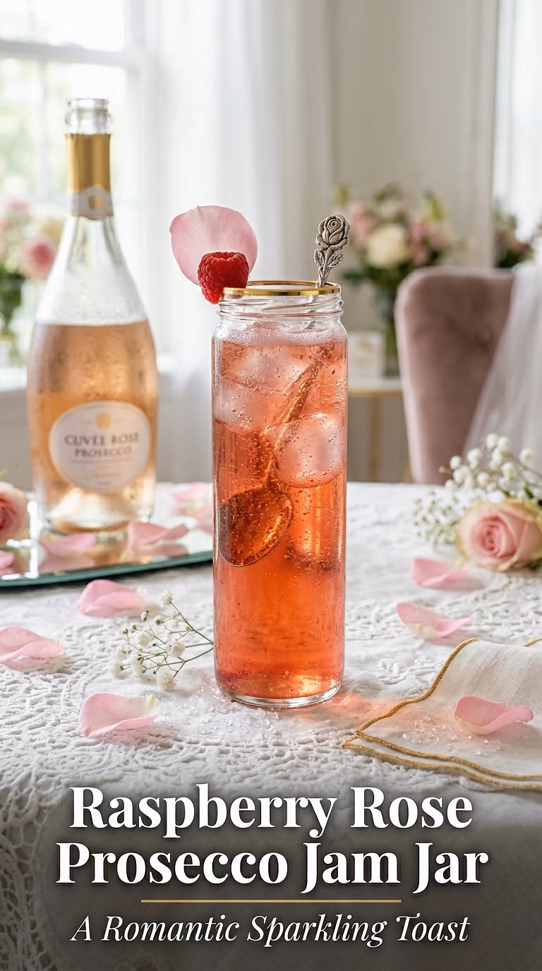 Raspberry Rose Prosecco Jam Jar