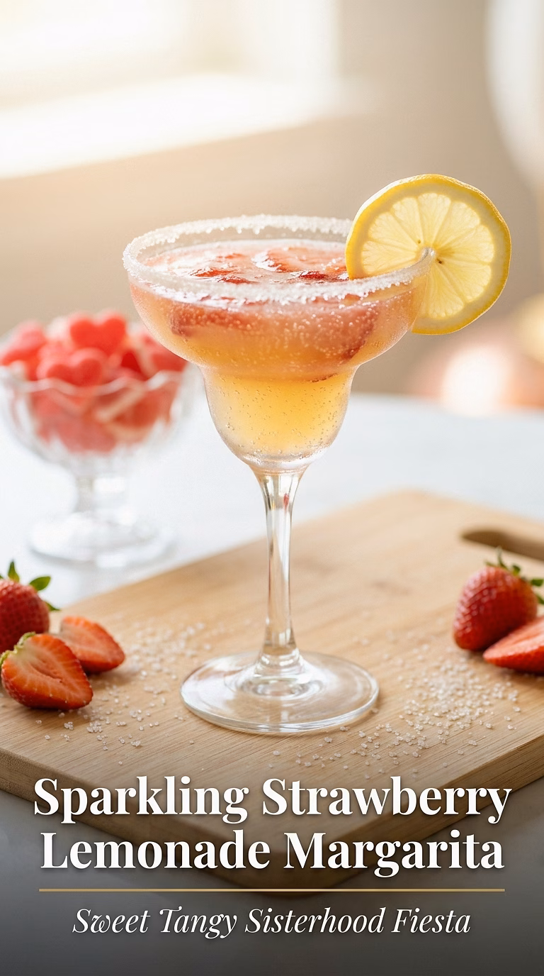 Sparkling Strawberry Lemonade Margarita