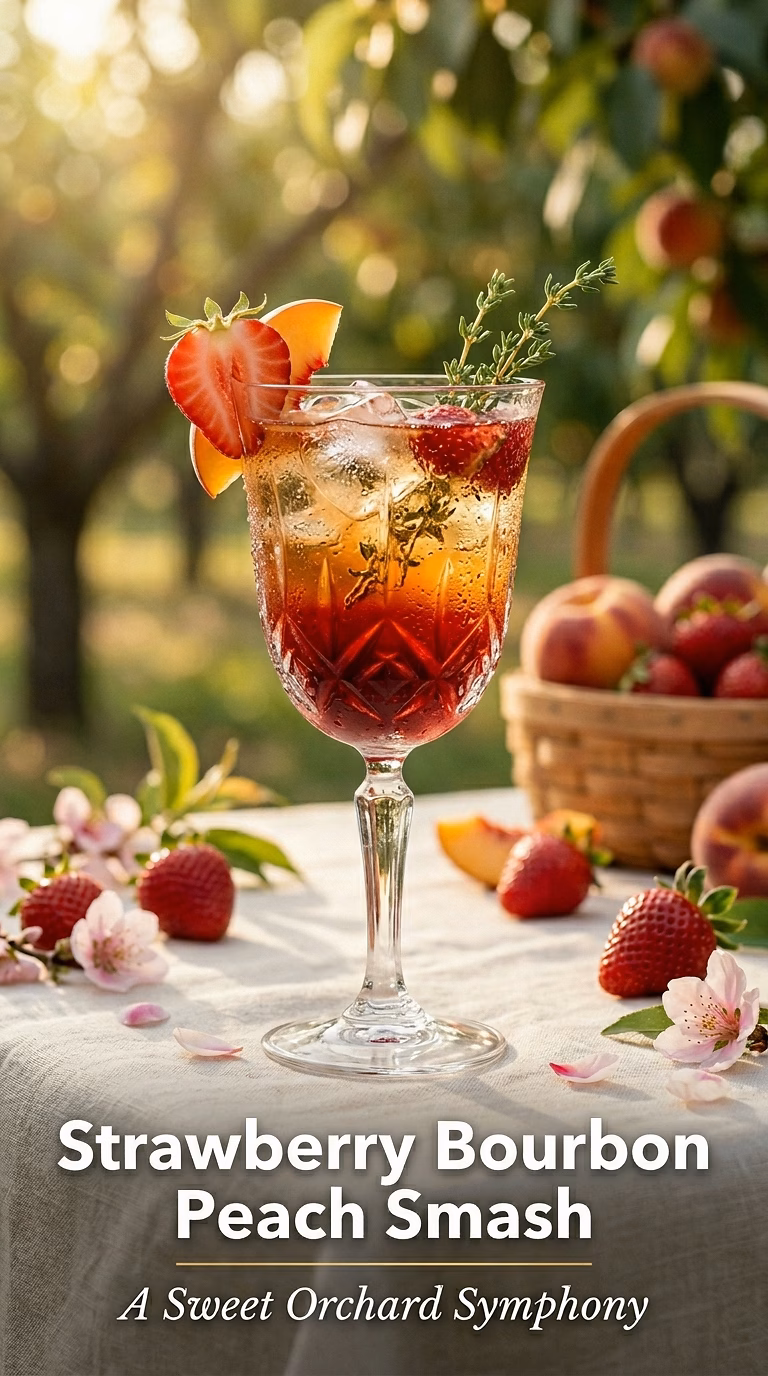Strawberry Bourbon Peach Smash
