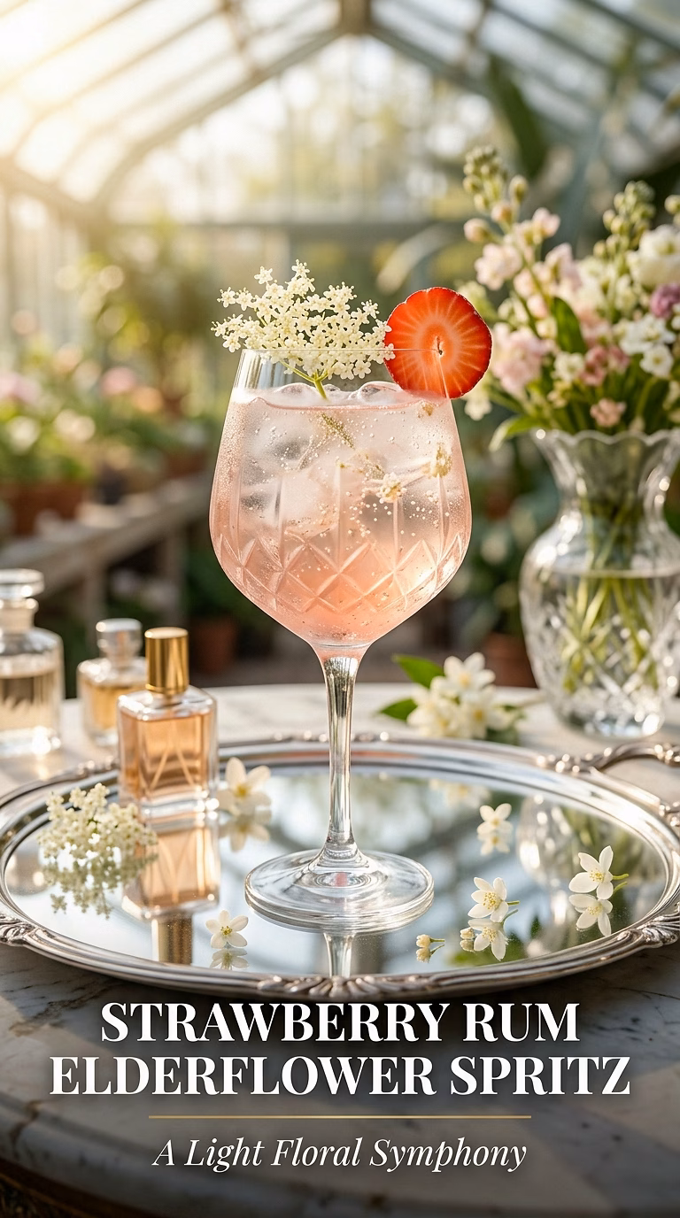 Strawberry Rum Elderflower Spritz