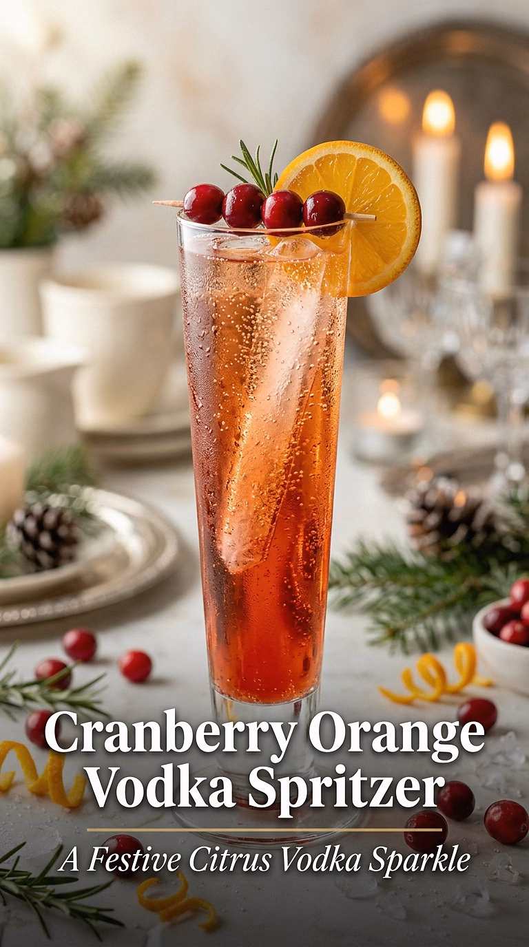 Cranberry Orange Vodka Spritzer