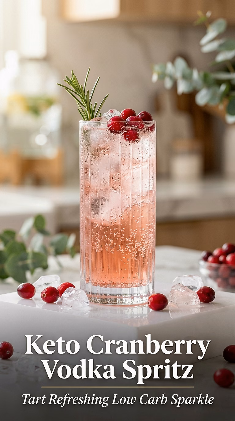 Keto Cranberry Vodka Spritz