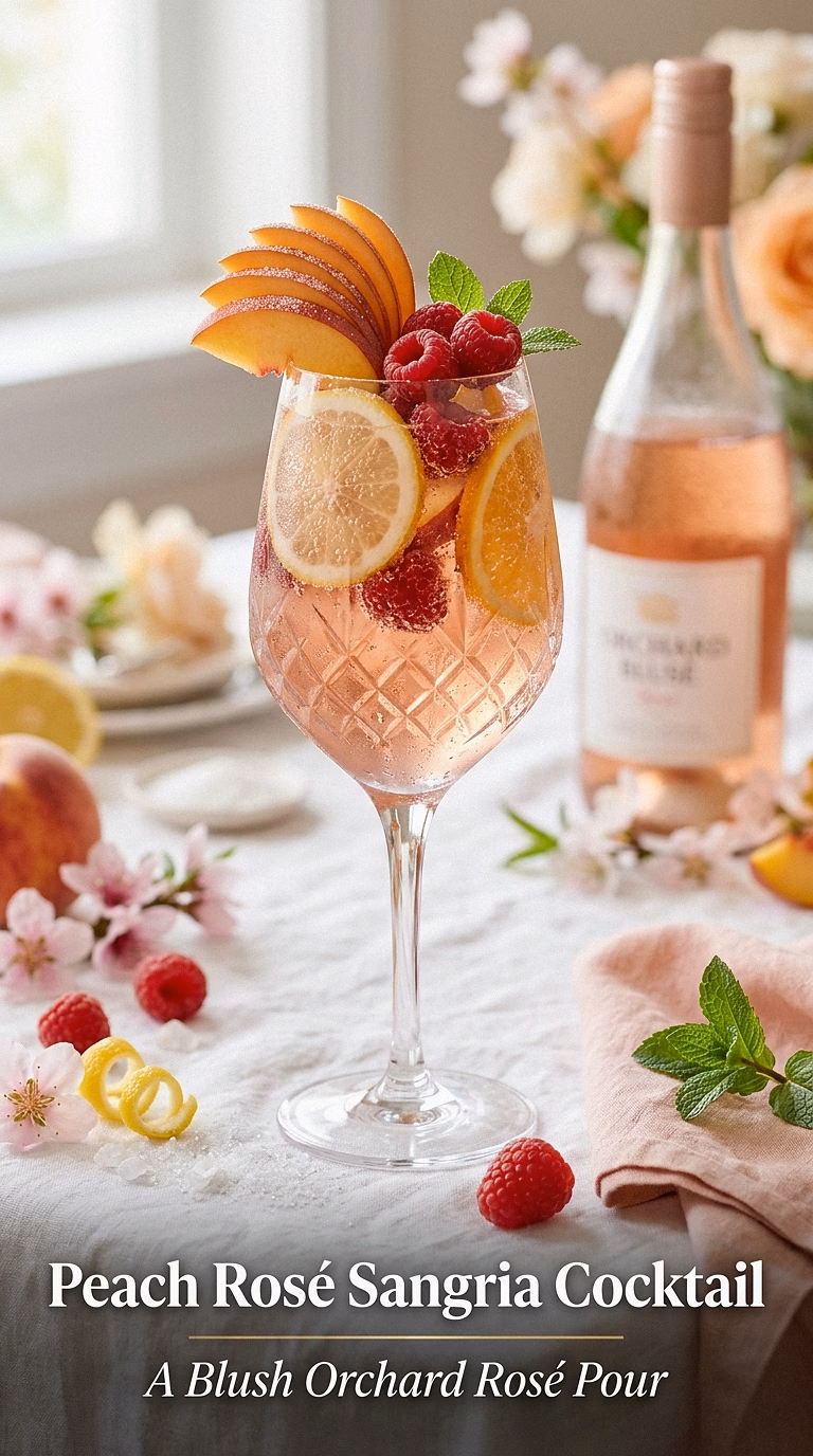Peach Rosé Sangria Cocktail