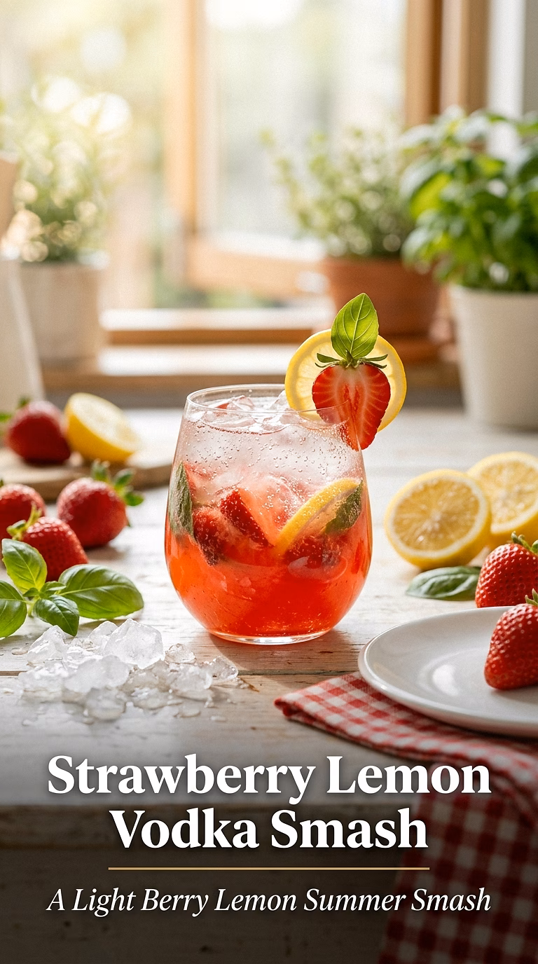Strawberry Lemon Vodka Smash