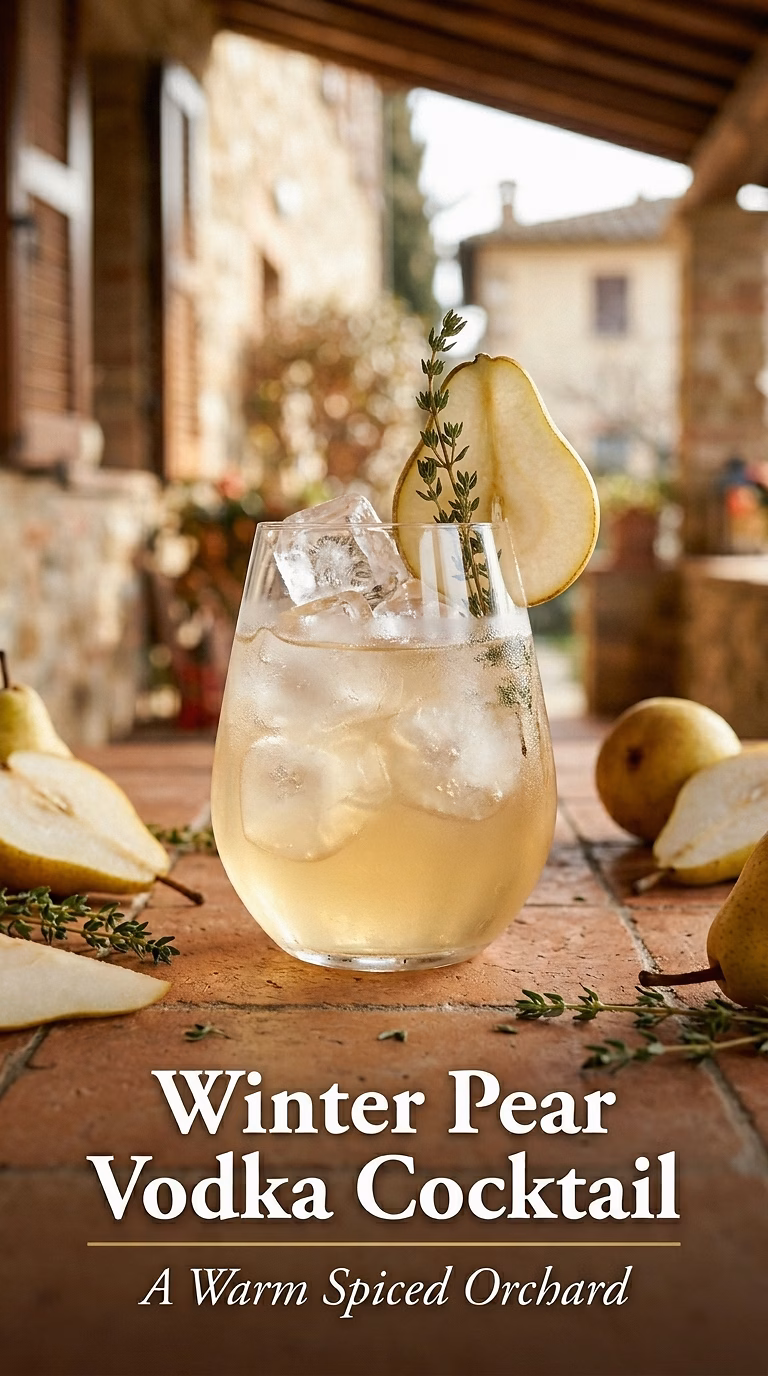 Winter Pear Vodka Cocktail