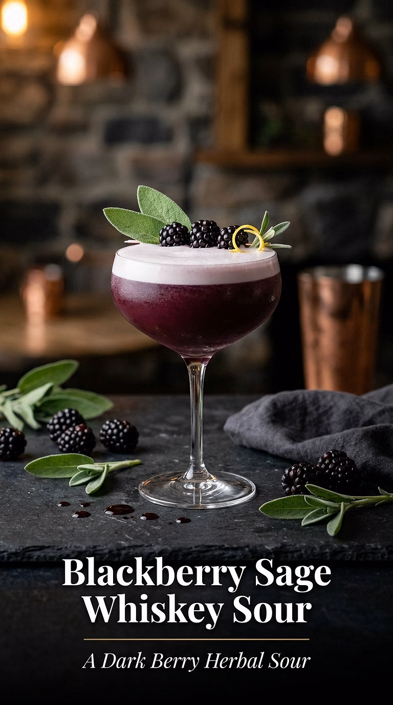 Blackberry Sage Whiskey Sour