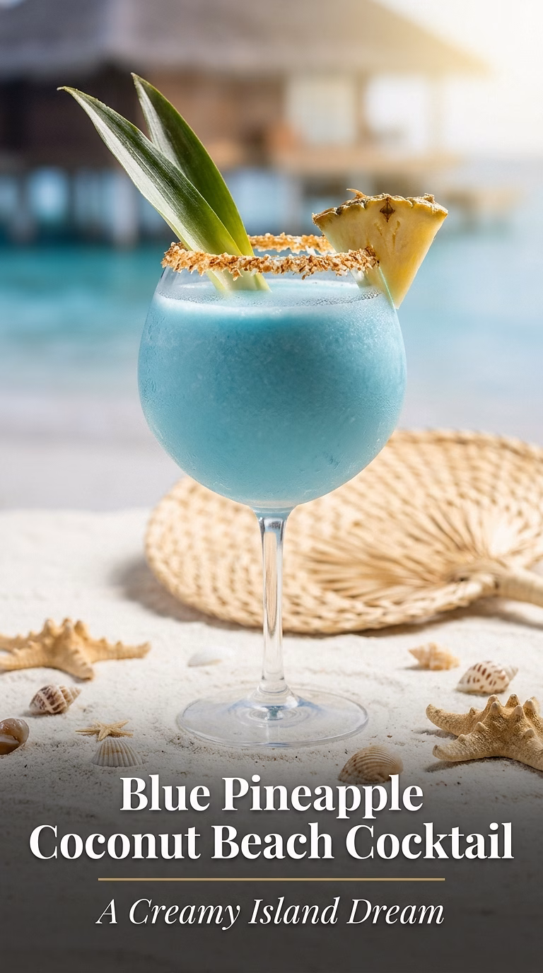 Blue Pineapple Coconut Beach Cocktail