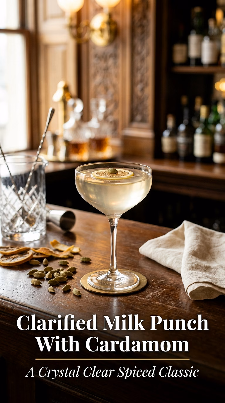 Clarified Milk Punch With Cardamom
