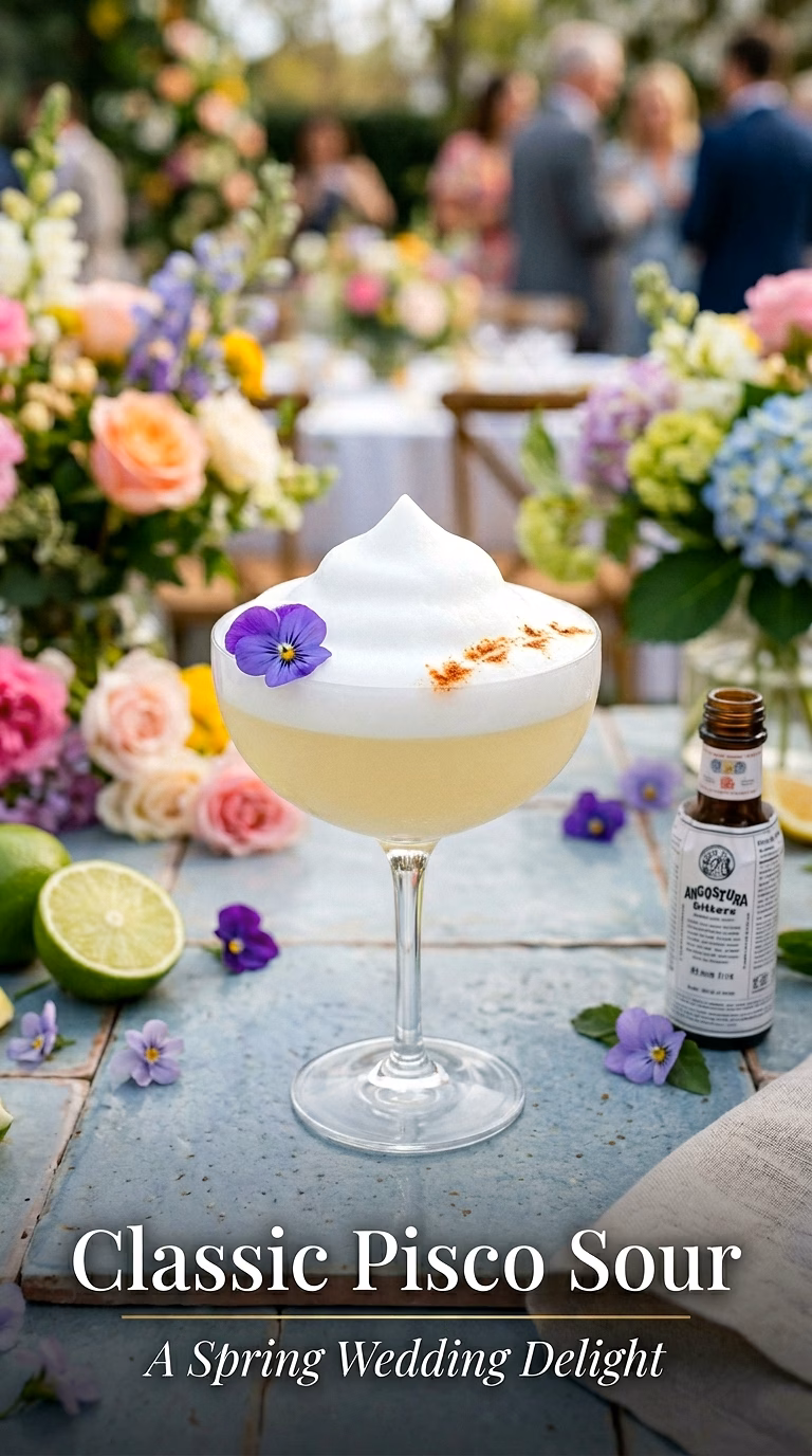 Pisco Sour with Edible Flower
