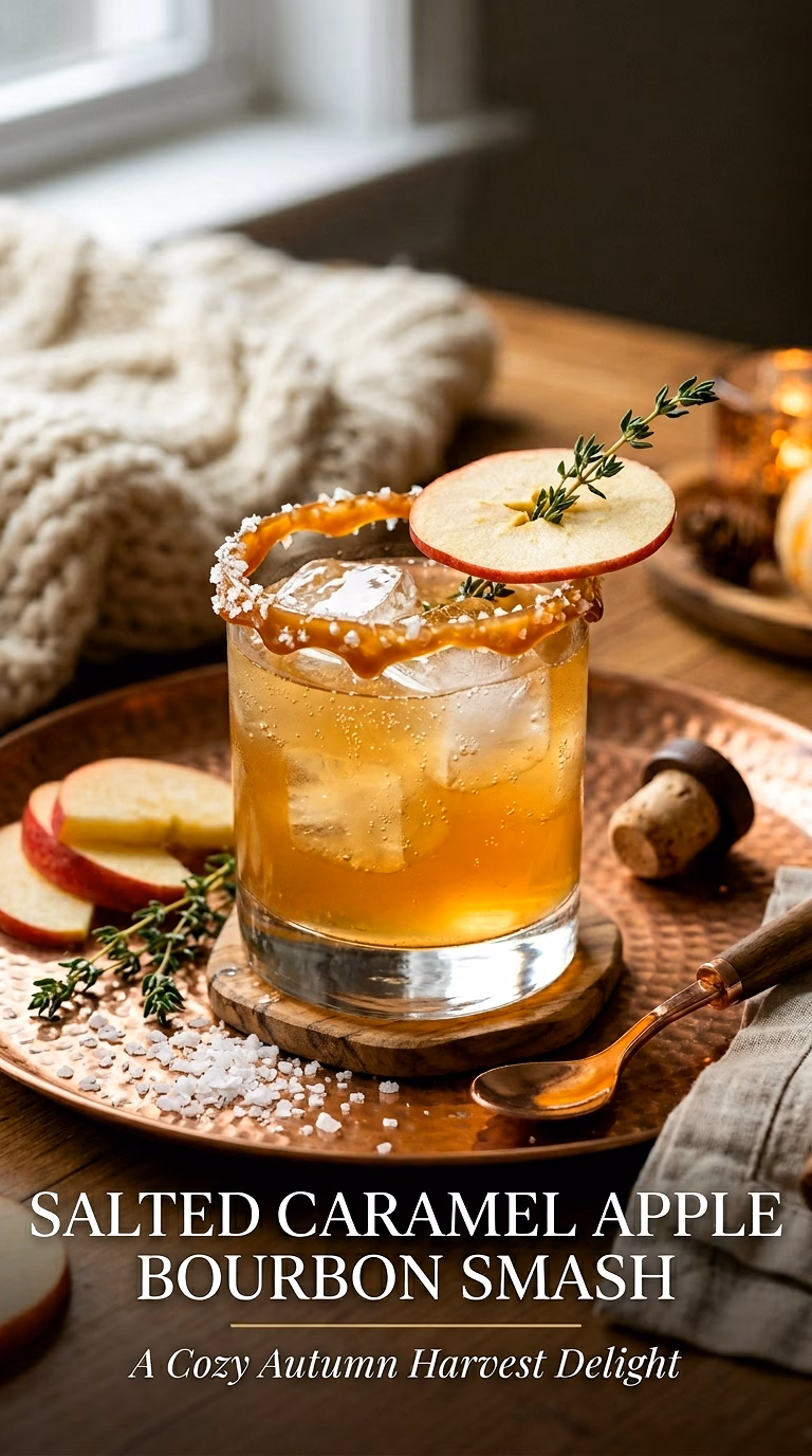 Salted Caramel Apple Bourbon Smash