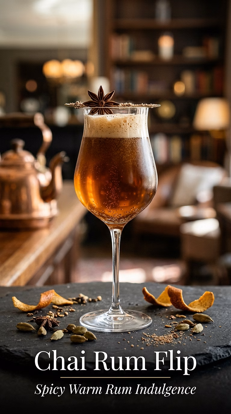 Spiced Chai Dark Rum Flip