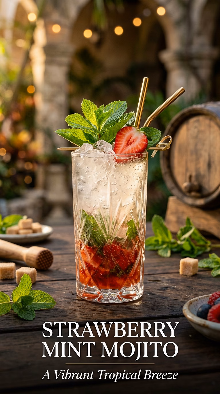 Strawberry Mint Tequila Mojito