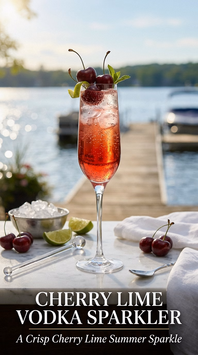 Cherry Lime Vodka Sparkler