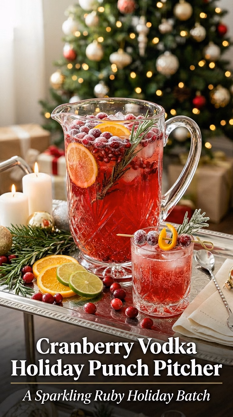 Cranberry Vodka Holiday Punch Pitcher