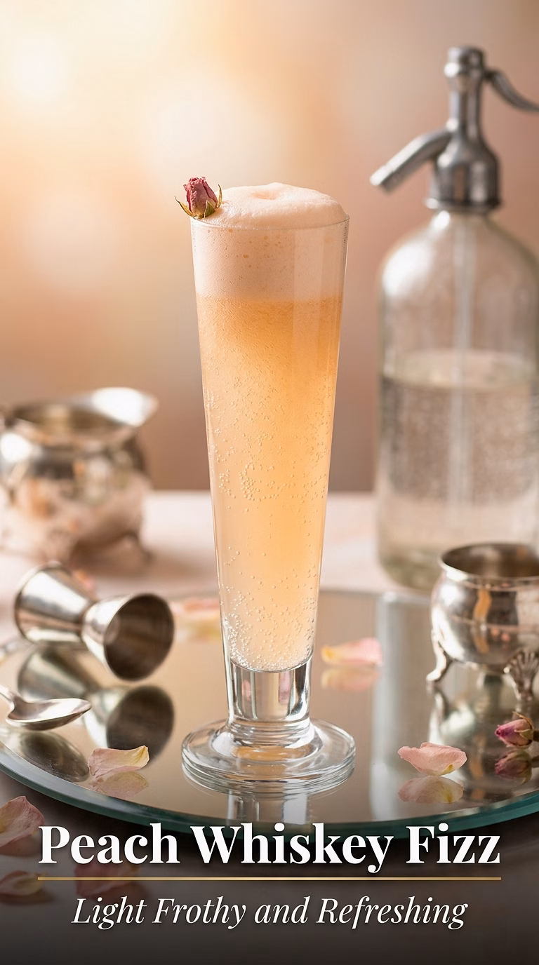 Peach Whiskey Fizz