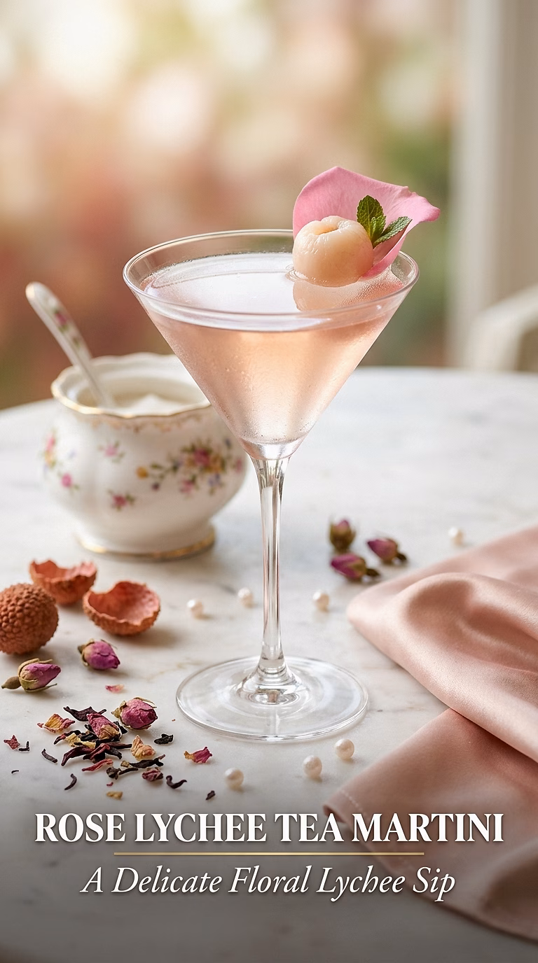 Rose Lychee Tea Martini