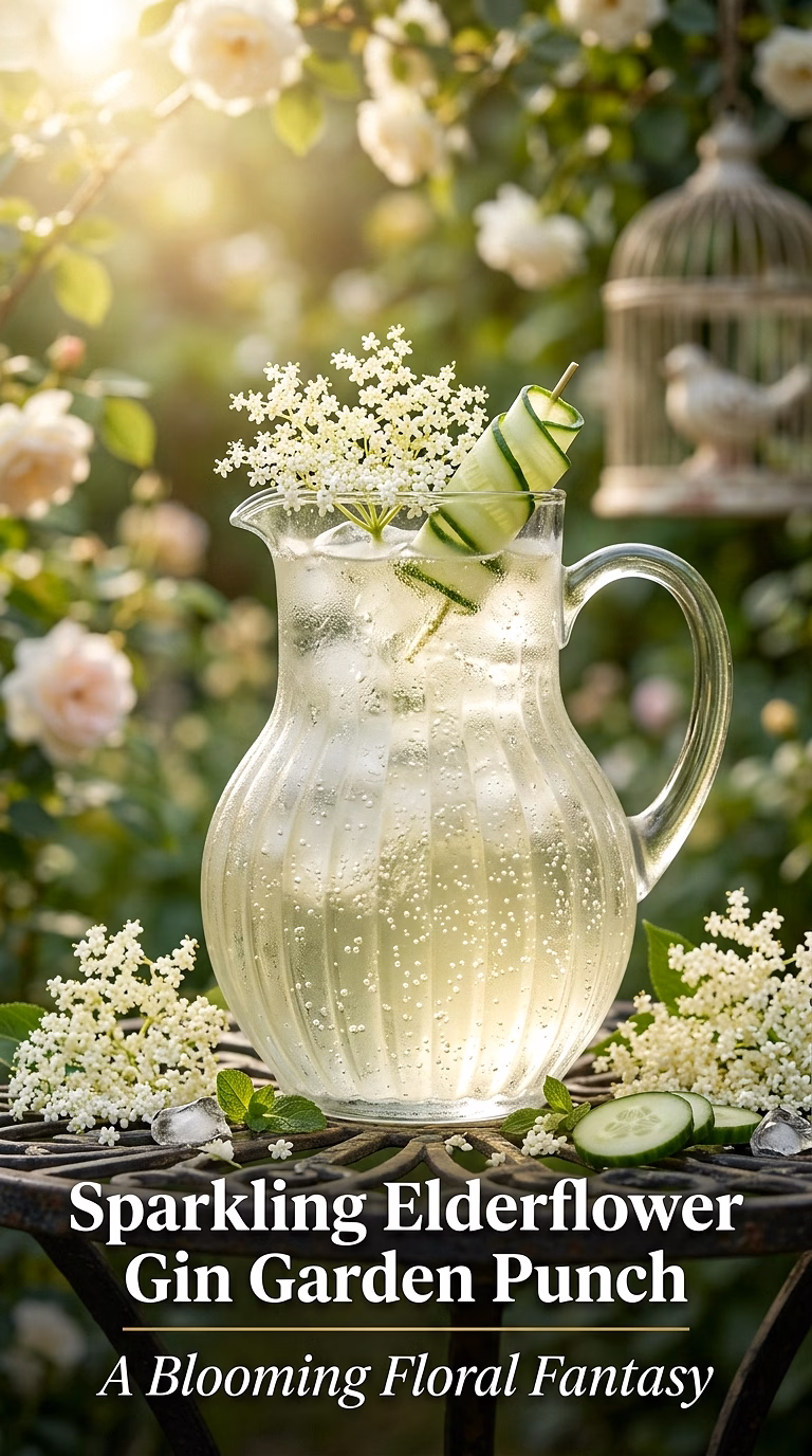 Sparkling Elderflower Gin Garden Punch