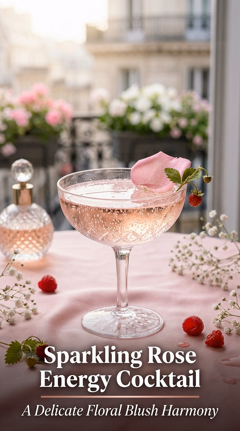 Sparkling Rose Energy Cocktail