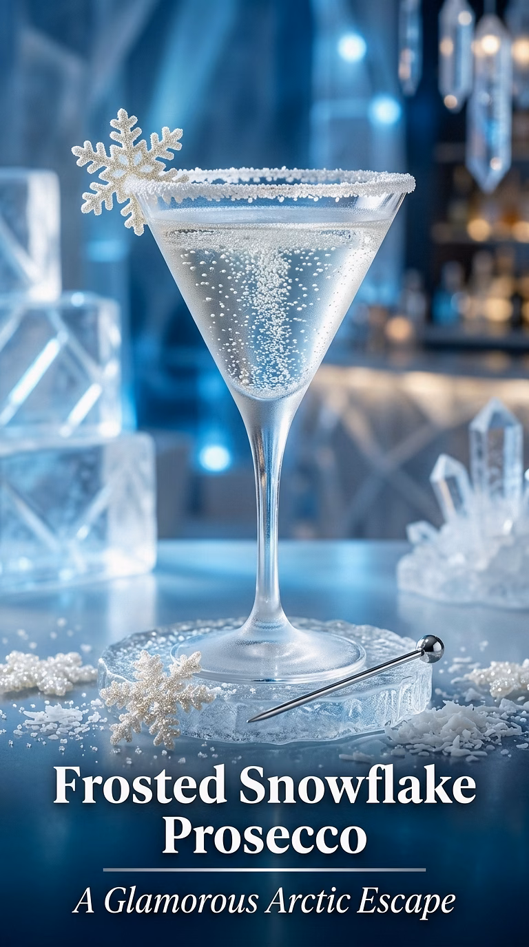Frosted Snowflake Prosecco Cocktail