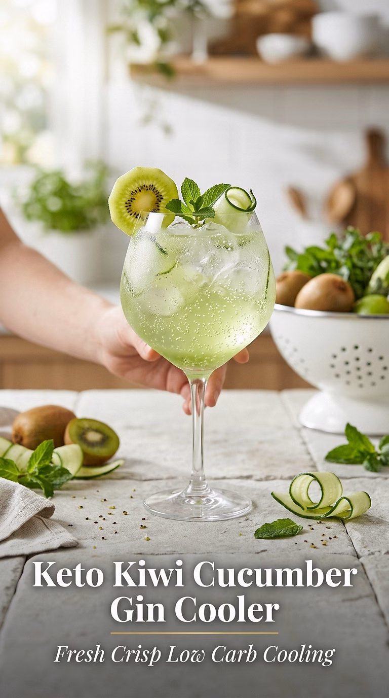 Keto Kiwi Cucumber Gin Cooler