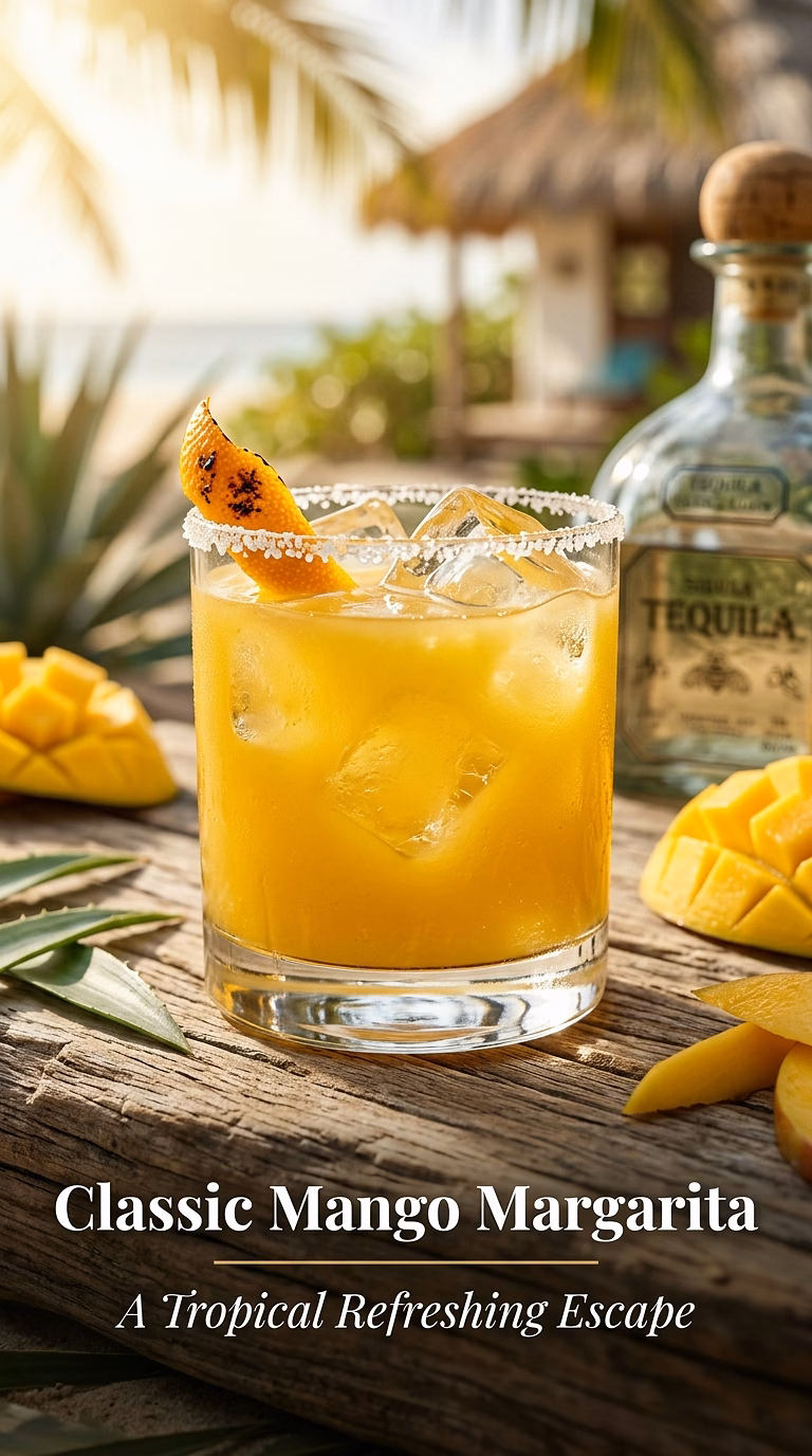 Classic Mango Margarita On The Rocks