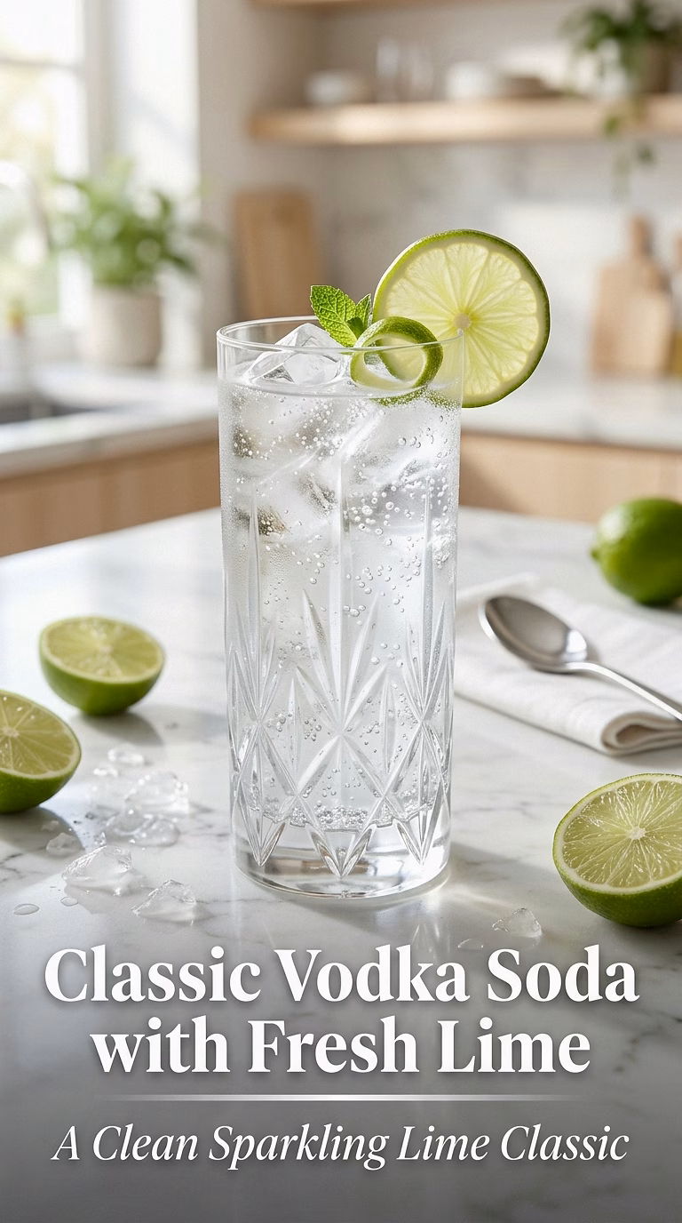 Classic Vodka Soda with Fresh Lime