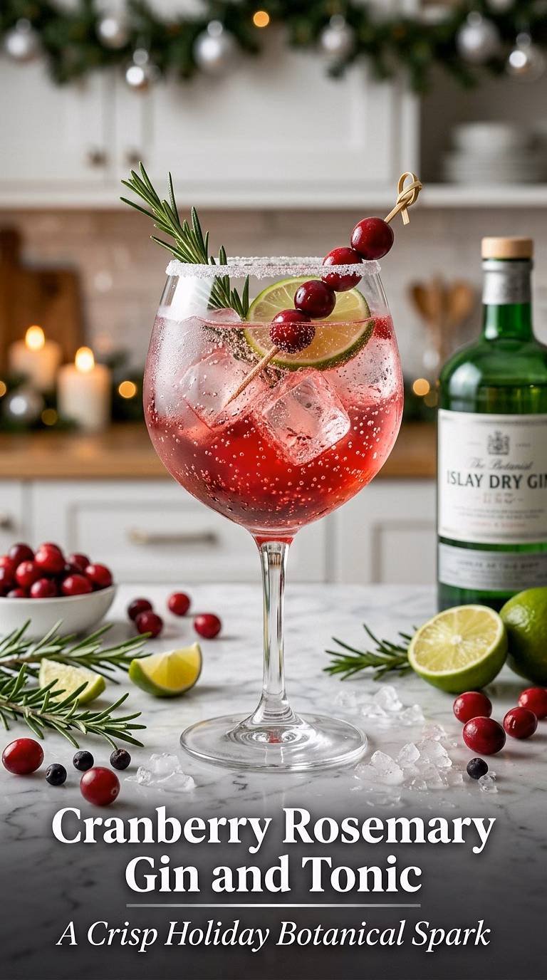 Cranberry Rosemary Gin and Tonic
