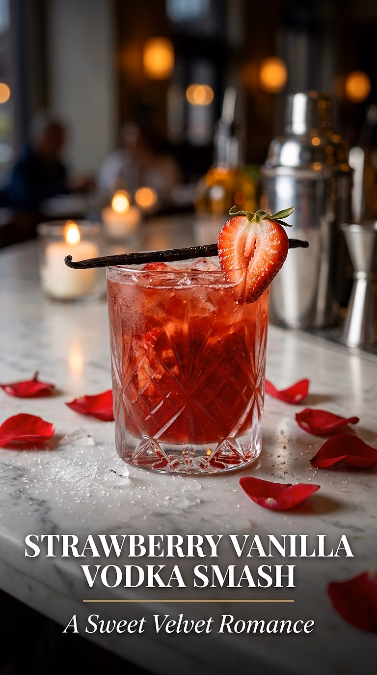 Strawberry Vanilla Vodka Smash