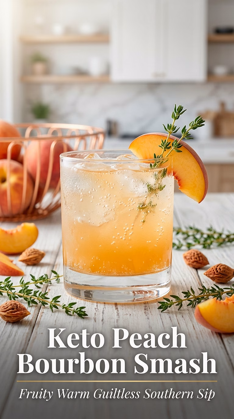Keto Peach Bourbon Smash