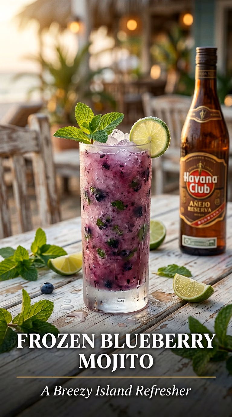 Frozen Blueberry Mojito