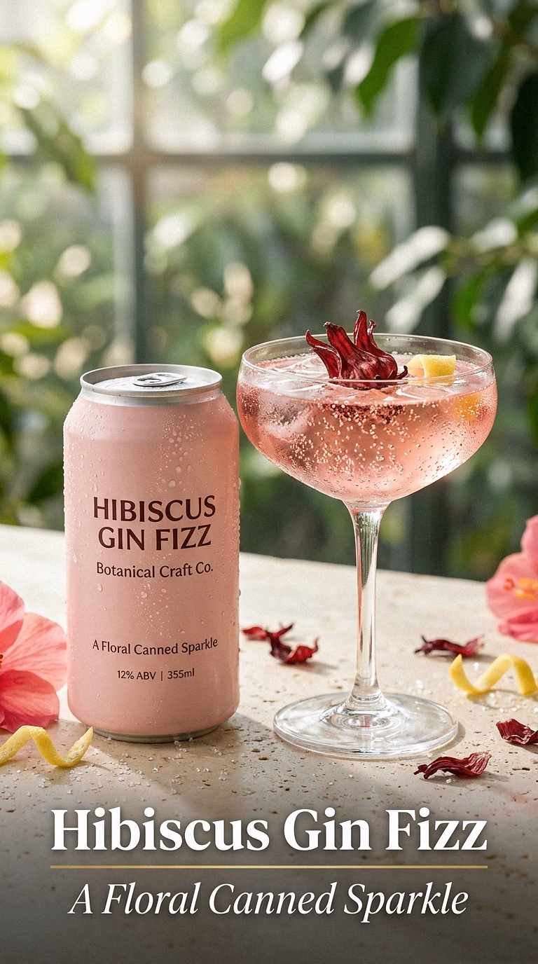 Hibiscus Gin Fizz Canned Cocktail