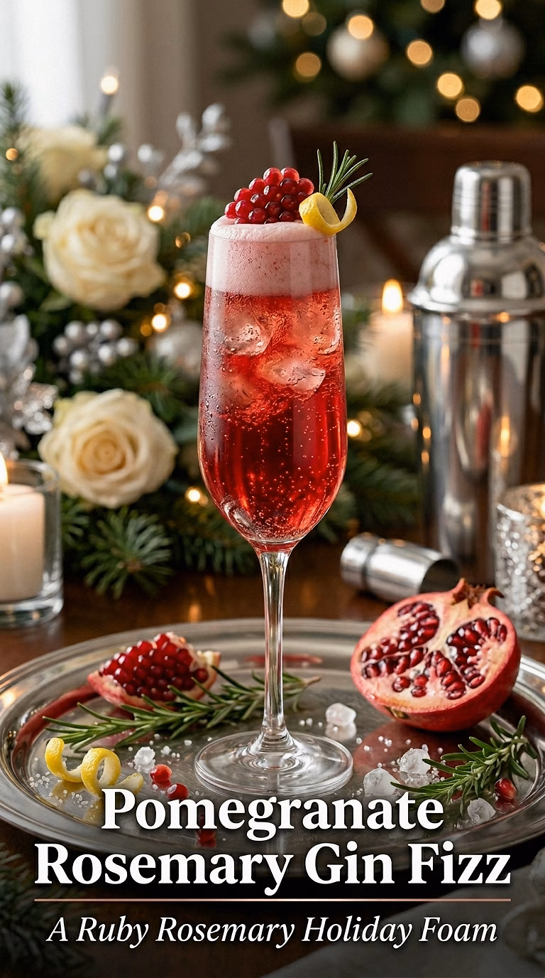 Pomegranate Rosemary Gin Fizz