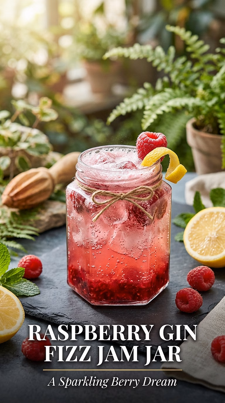 Raspberry Gin Fizz Jam Jar