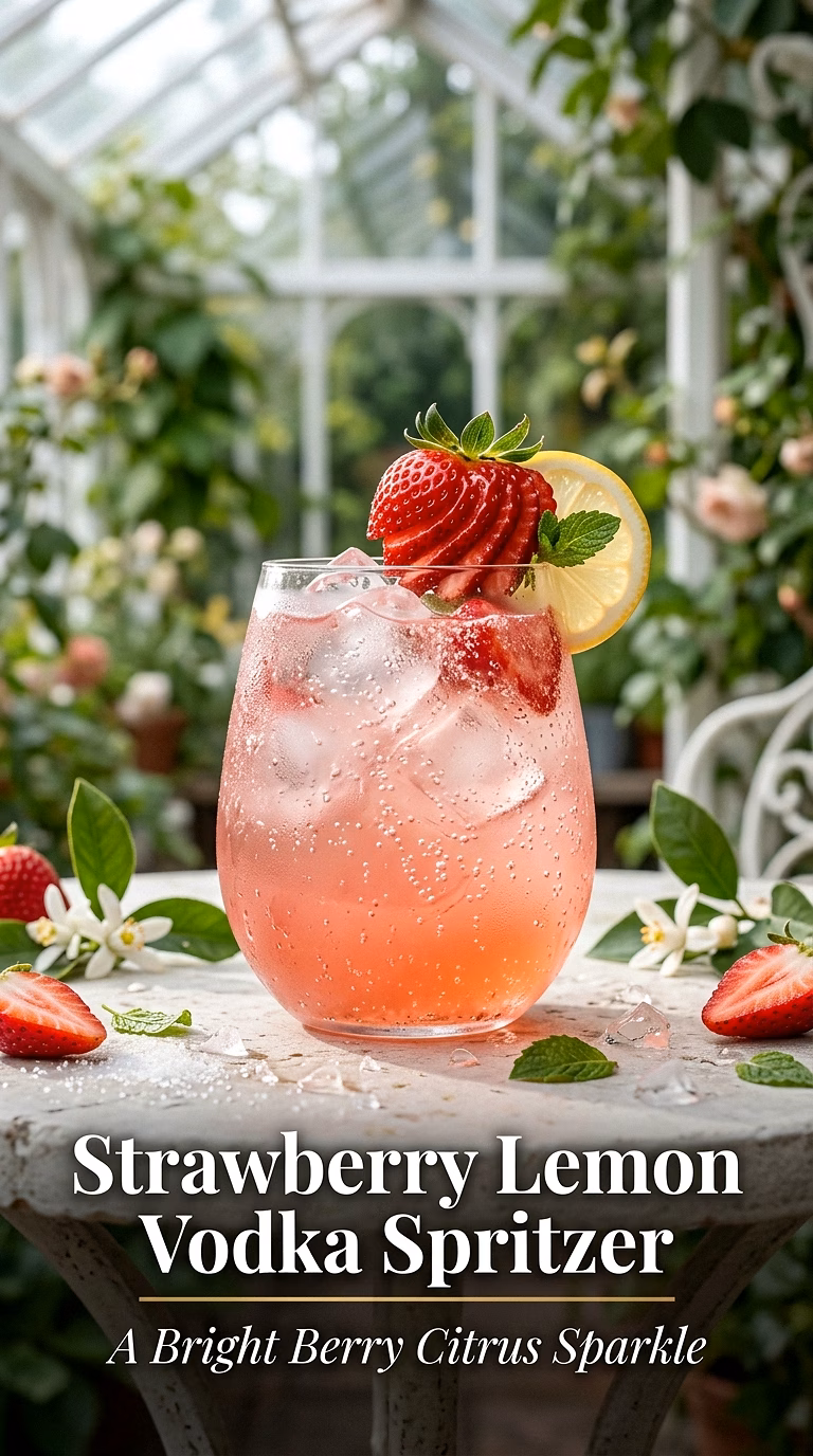 Strawberry Lemon Vodka Spritzer