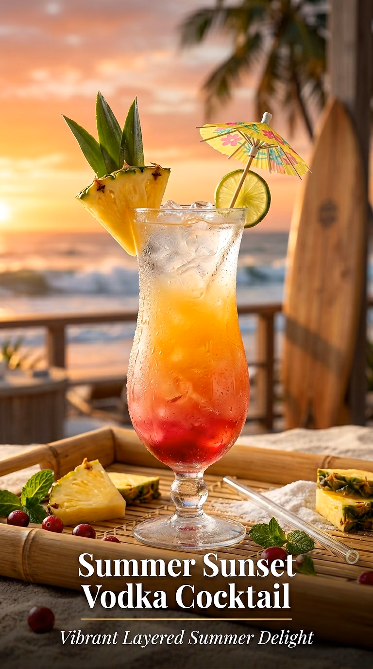 Summer Sunset Vodka Cocktail