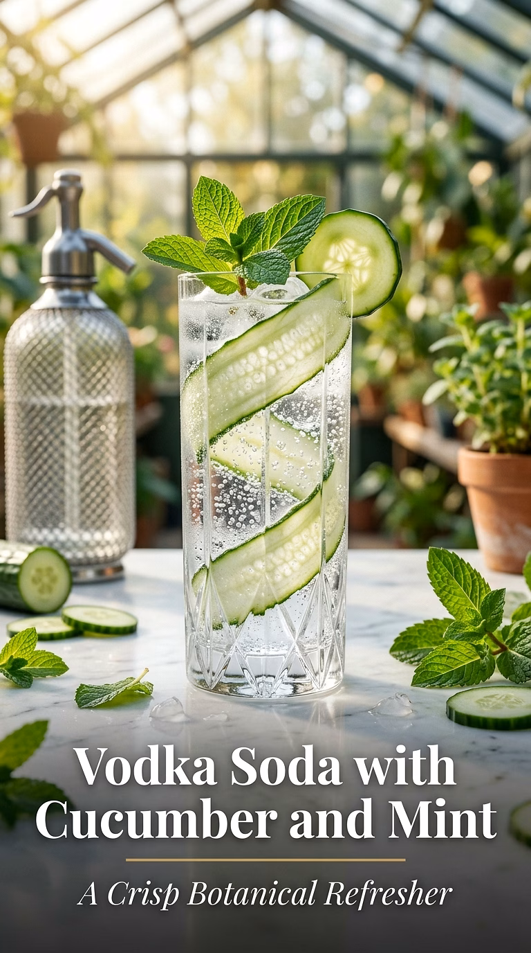 Vodka Soda with Cucumber and Mint