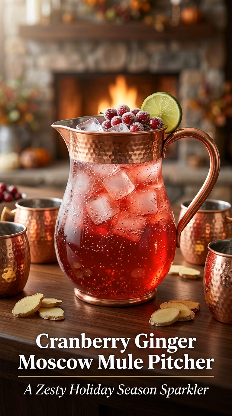 Cranberry Ginger Moscow Mule Pitcher
