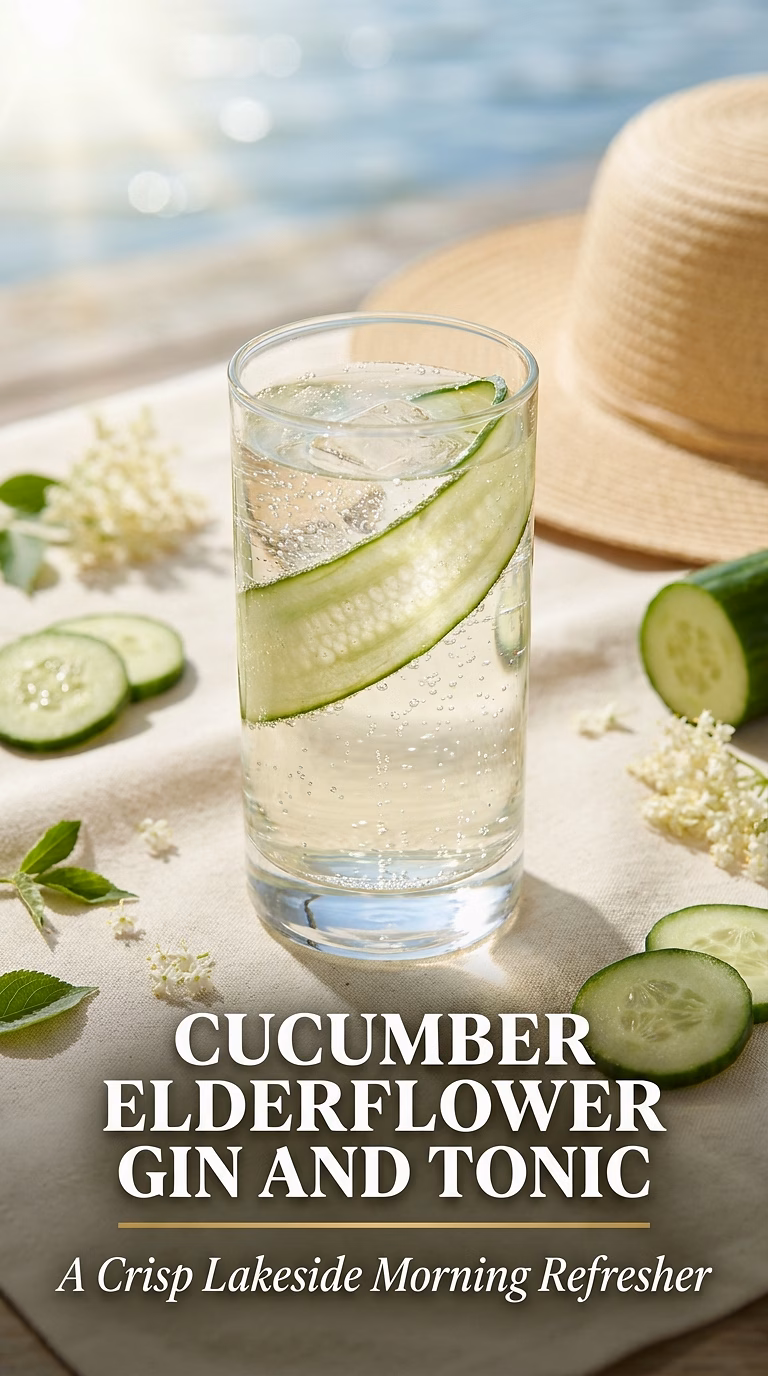 Cucumber Elderflower Gin and Tonic